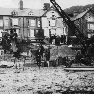 Barmouth Sea Wall Construction Print 13th September 1930