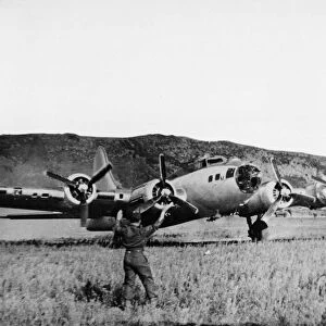 The first RAF Flying Fortresses to land at Lagens Airfield in the Portuguese owned Azores