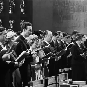 The first service takes place in the new Coventry Cathedral. May 1962 The first service takes place in the new Coventry Cathedral. May 1962