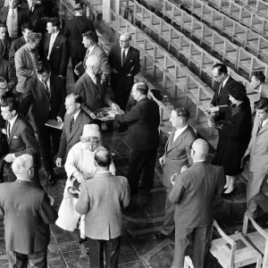 The first service takes place in the new Coventry Cathedral. May 1962 The first service takes place in the new Coventry Cathedral. May 1962