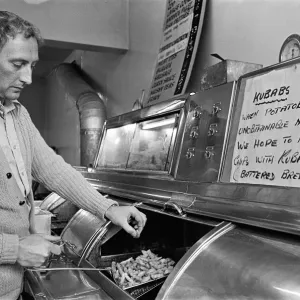 1975 Teesside Fish and Chip Shop Sells Bread Due to Potato Shortage Print