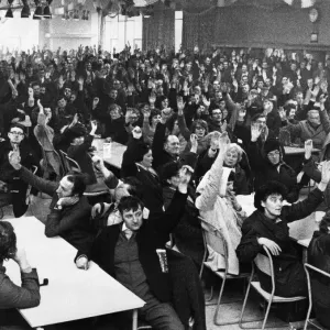Print of Fisher Bendix Factory, Kirkby workers in occupation Print of Fisher Bendix Factory, Kirkby workers in occupation