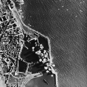 Print of B-25 Mitchells over Civitavecchia Harbour