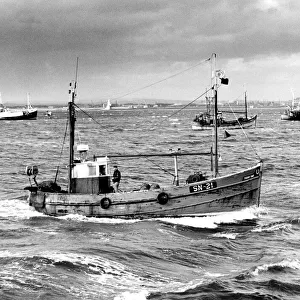 A floating protest at Blyth Harbour by North East fishermen in 1990