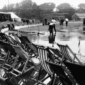 Floods stop play at the Lancashire v. Kent Cricket match at Southport Floods stop play at the Lancashire v. Kent Cricket match at Southport