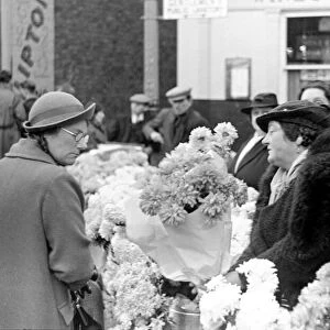 The flower stall in Kingston Market Circa 1936