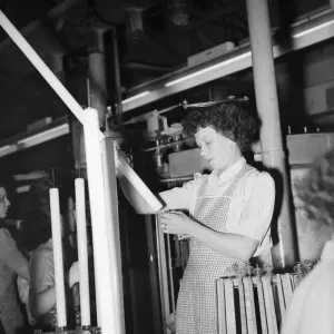 1949 Print: Fluorescent Tubes at Thorn Electrics Factory