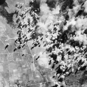 Flying Fortress bomber aircraft of the 15th US Air Force attack on the important German