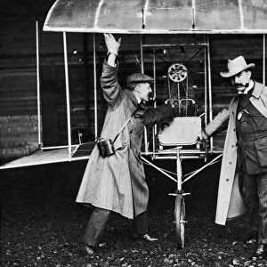 The flying machine of Mr E Mines, engineer, seen here at the Doncaster flying meeting