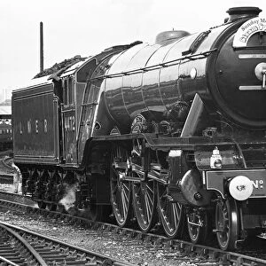 The Flying Scotsman leaves its Tyseley depot (Birmingham