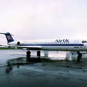 The Fokker 100 airliner / aircraft which was to be flown on the Newcastle Amsterdam route
