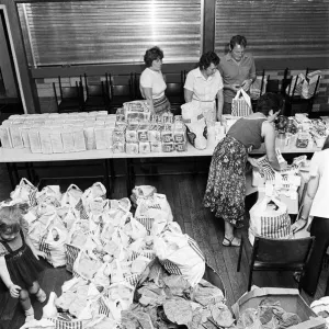 Food Parcels Being Packed and Distributed Print, 26th July 1984 Food Parcels Being Packed and Distributed Print, 26th July 1984