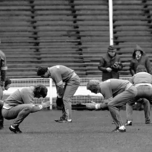 Football: England Team. Its a touch of yoga in the England squadIs training session
