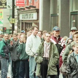 Football Fans queue outside Thomson House, Head Office of Newcastle Chronicle Football Fans queue outside Thomson House, Head Office of Newcastle Chronicle