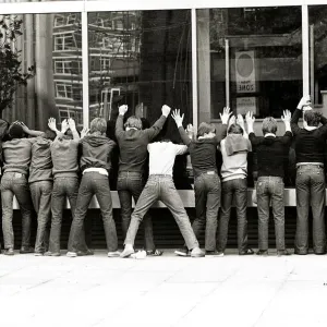 Football Hooligans at Euston Station Print Football Hooligans at Euston Station Print