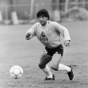 Football World Cup 1986, Diego Maradona of Argentina training in Mexico. 19th June 1986