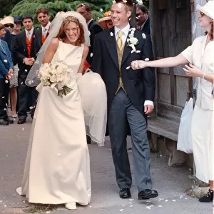 Footballer Graeme Le Saux with wife Marrianna Le Saux after getting married at