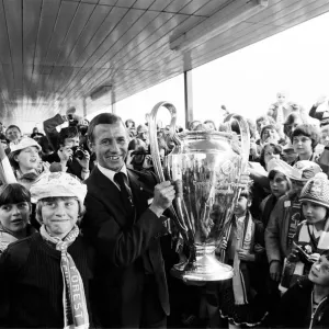 Footballer John McGovern being greeted by fans after the Nottingham Forest victory in Footballer John McGovern being greeted by fans after the Nottingham Forest victory in