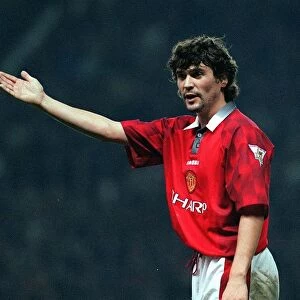 Footballer Roy Keane in action for Manchester United. January 1997