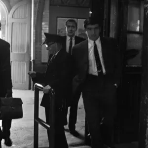 Footballer Terry Venables on his way to work using public transport in London Footballer Terry Venables on his way to work using public transport in London