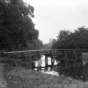Footbridge over Colne Brook, Iver Print 1930