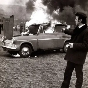 Ford - Motor Cars George Terrace sets fire to his car to draw attention to shoddy Ford - Motor Cars George Terrace sets fire to his car to draw attention to shoddy