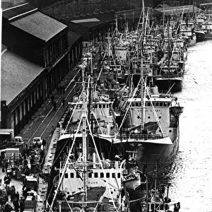 Foreign fishing boats tied up at the Newcastle Quayside seeking shelter from the gales