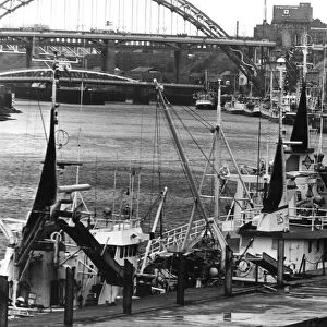 Foreign fishing boats tied up at the Newcastle Quayside seeking shelter from the weekend