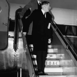 Foreign Secretary Anthony Eden seen here returning to London Airport 1952 Foreign Secretary Anthony Eden seen here returning to London Airport 1952