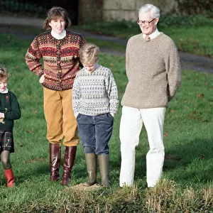 Foreign Secretary Douglas Hurd with his wife Judy and their children. 24th November 1990