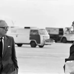 Foreign Secretary Lord Carrington with former Prime Minister James Callaghan at Heathrow Foreign Secretary Lord Carrington with former Prime Minister James Callaghan at Heathrow
