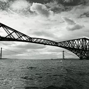 Forth Bridge June 1962 With new Forth Road Bridge being built in backgoround