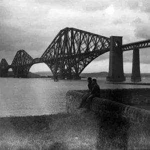 Black and White Print of the Forth Rail Bridge