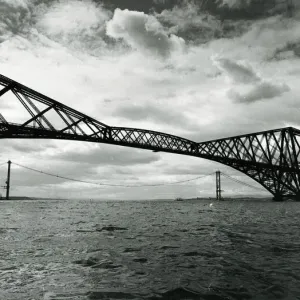 Forth Railway Bridge June 1962 With new Forth Road Bridge being built in