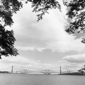 Forth Road Bridge construction June 1962 Forth Railway Bridge