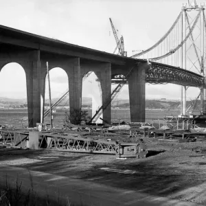 The Forth Road bridge from South Queensferry to North Queensferry, during construction The Forth Road bridge from South Queensferry to North Queensferry, during construction