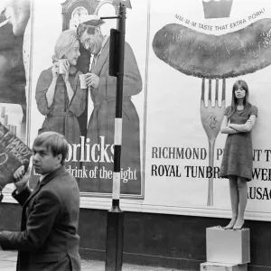 Francoise Hardy, french singer, filming on Exhibition Road in London, 11th October 1965 Francoise Hardy, french singer, filming on Exhibition Road in London, 11th October 1965