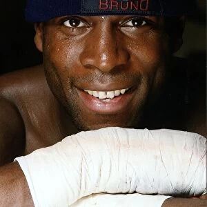 Frank Bruno boxer with hands bandaged