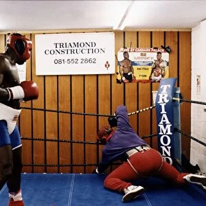 Frank Bruno boxer sparring in the gym