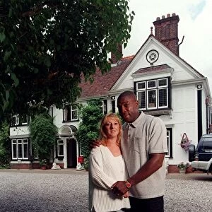 Frank Bruno Boxing July 98 Ex boxer with his wife outside their large house