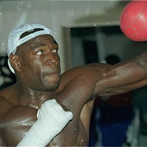 Frank Bruno training in Las Vegas for his Heavyweight World Titledefence against Mike