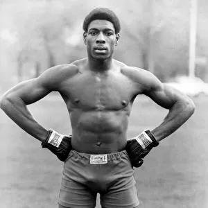 Frank Bruno who fights for A. B. A heavy weight title at Wembly tomorrow seen training near