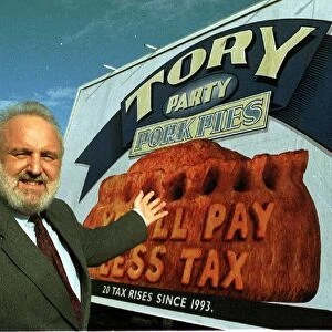 Frank Dobson MP Labour launches the new Labour Party Pork Pie Campaign in Blackpool to