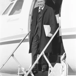 Frank Sinatra seen here arriving at Gatwick Airport in his Gulfstream private jet