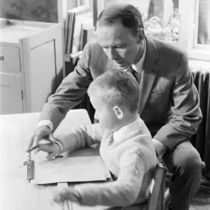 Frank Sinatra, visits the Sunshine Home for Blind Babies and Children at Northwood