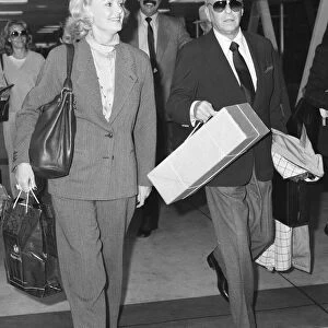 Frank Sinatra and wife Barbara Marx seen here departing Heathrow Airport