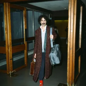Frank Zappa at Heathrow Airport. 5th January 1983 Frank Zappa at Heathrow Airport. 5th January 1983