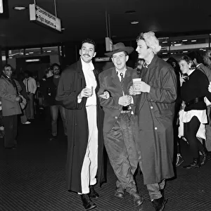 Frankie Goes To Hollywood band members pictured at London Airport