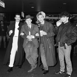Frankie Goes To Hollywood band members pictured at London Airport Frankie Goes To Hollywood band members pictured at London Airport