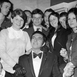 Frankie Vaughan in his dressing room in the Alhambra with Easterhouse gang boys